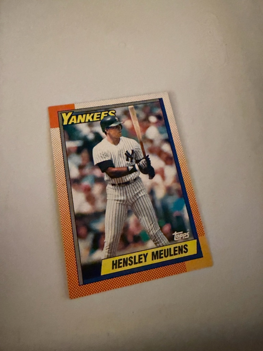 1990 topps Hensley meulens Yankees baseball card